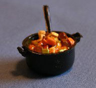 Dollhouse Miniature Stew In Pot